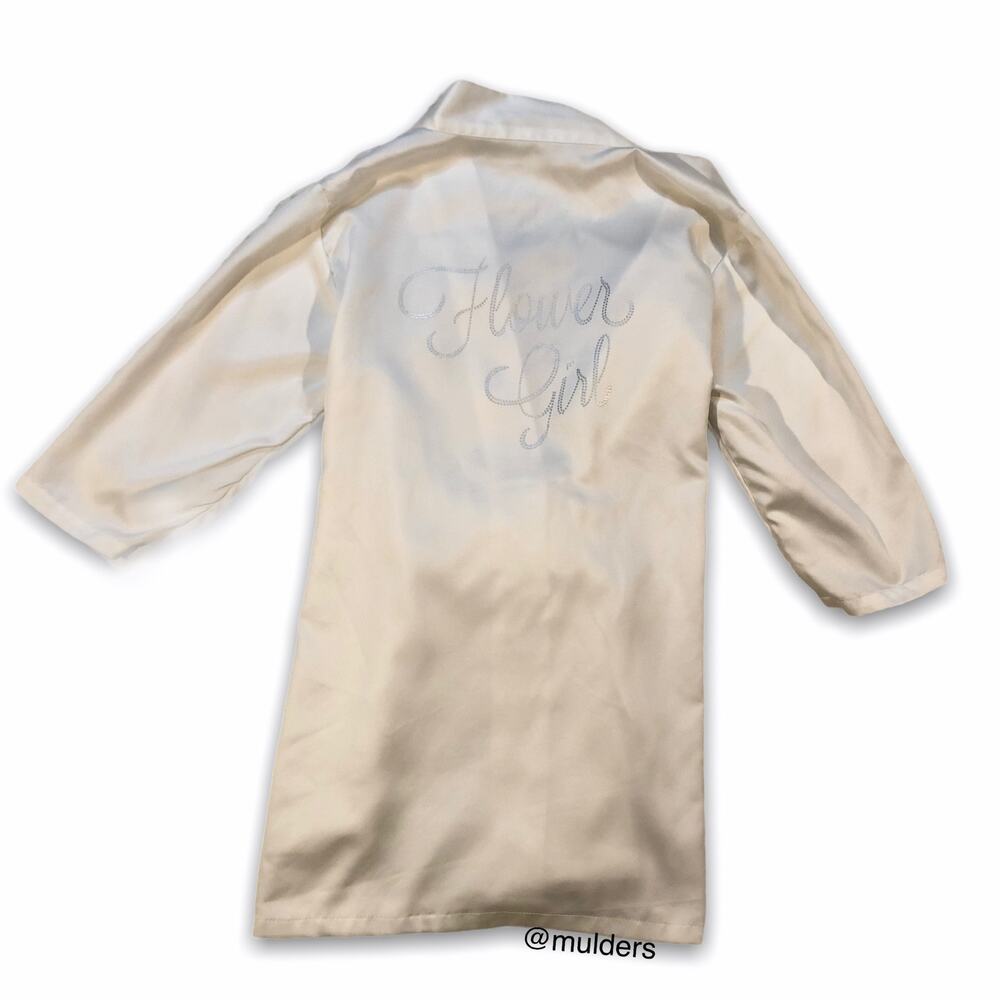 Wedding Bridal Flower Girl Rhinestone Satin Kimono